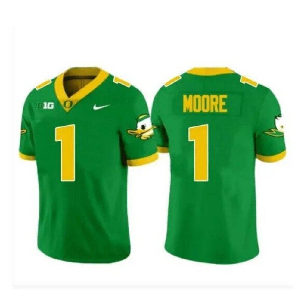 Mens Youths Kids Dakorien Moore Green Vapor Stitched Jersey